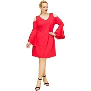 𝅺lane Bryant Cold Should Bell Sleeve Dress Size 16 NWT PLUS
